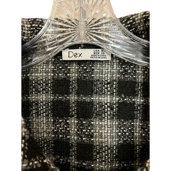 Dex Black and White Plaid Button Up Jacket Shacket Size XL - Picture 5 of 10